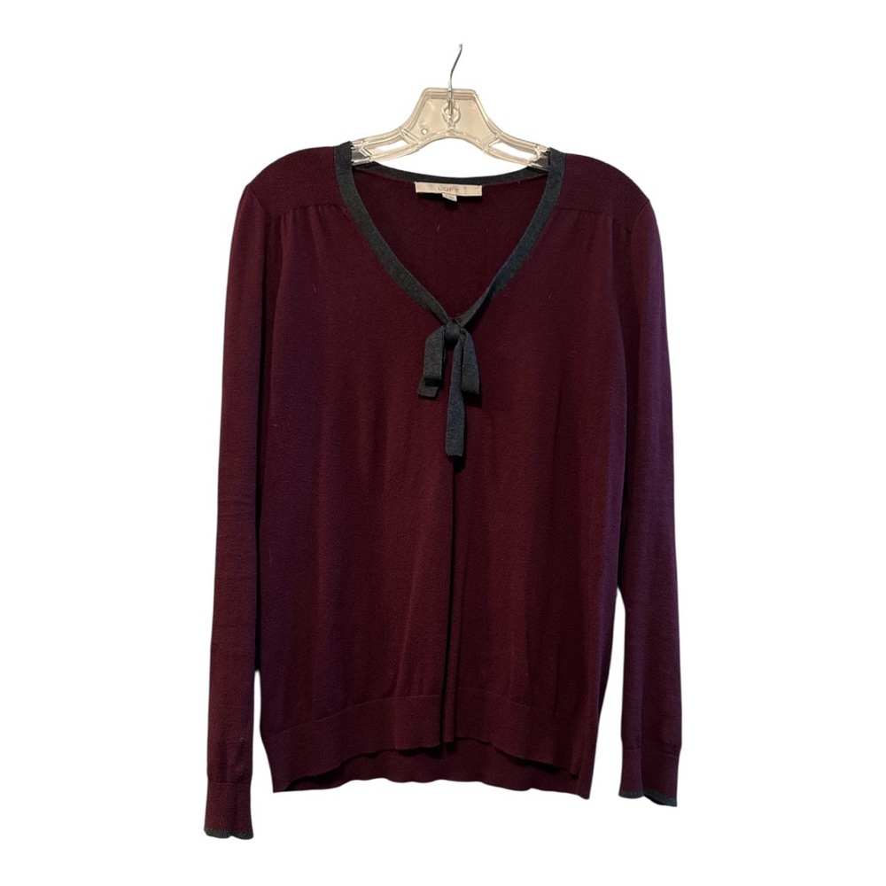 Loft Women’s Burgundy V-Neck Sweater in size S